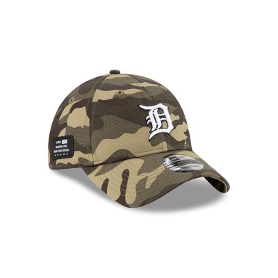 Green Detroit Tigers Hat - New Era MLB Armed Forces Weekend 9TWENTY Adjustable Caps USA6348915